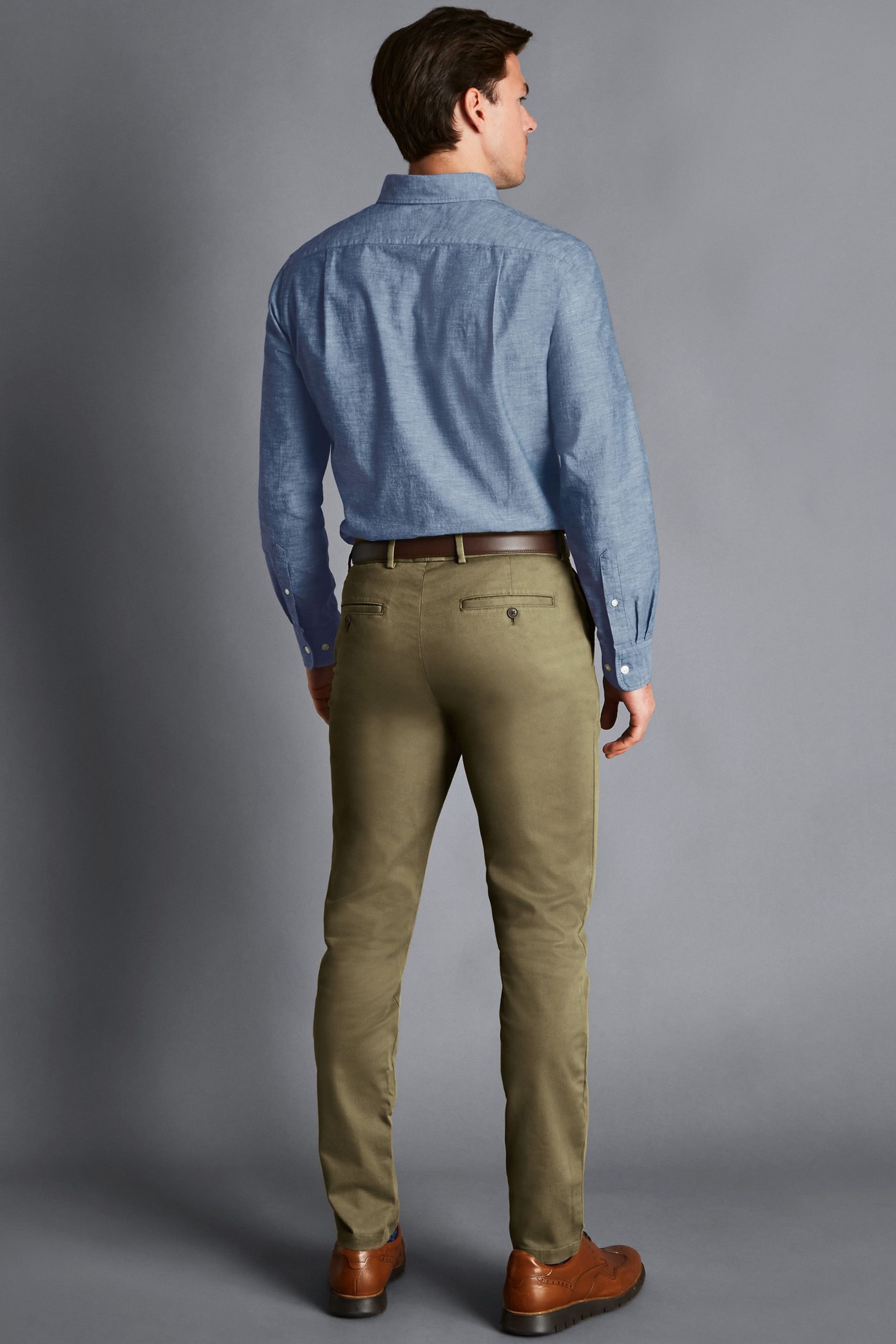 Charles Tyrwhitt Green Slim Fit Ultimate Non-Iron Chinos - Image 4 of 4