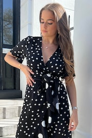 Girl In Mind Black Polka Dot Farren Wrap Maxi Dress - Image 3 of 4