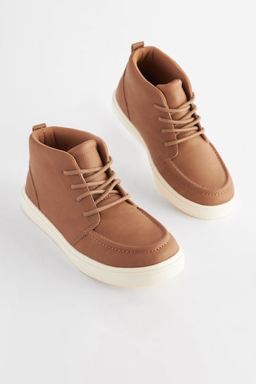 Tan Brown Standard Fit (F) Smart Lace-Up Boots