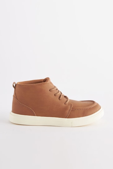 Tan Brown Standard Fit (F) Smart Lace-Up Boots
