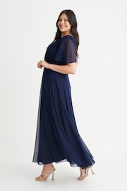 Scarlett & Jo Blue Angel Sleeve Maxi Dress - Image 3 of 4