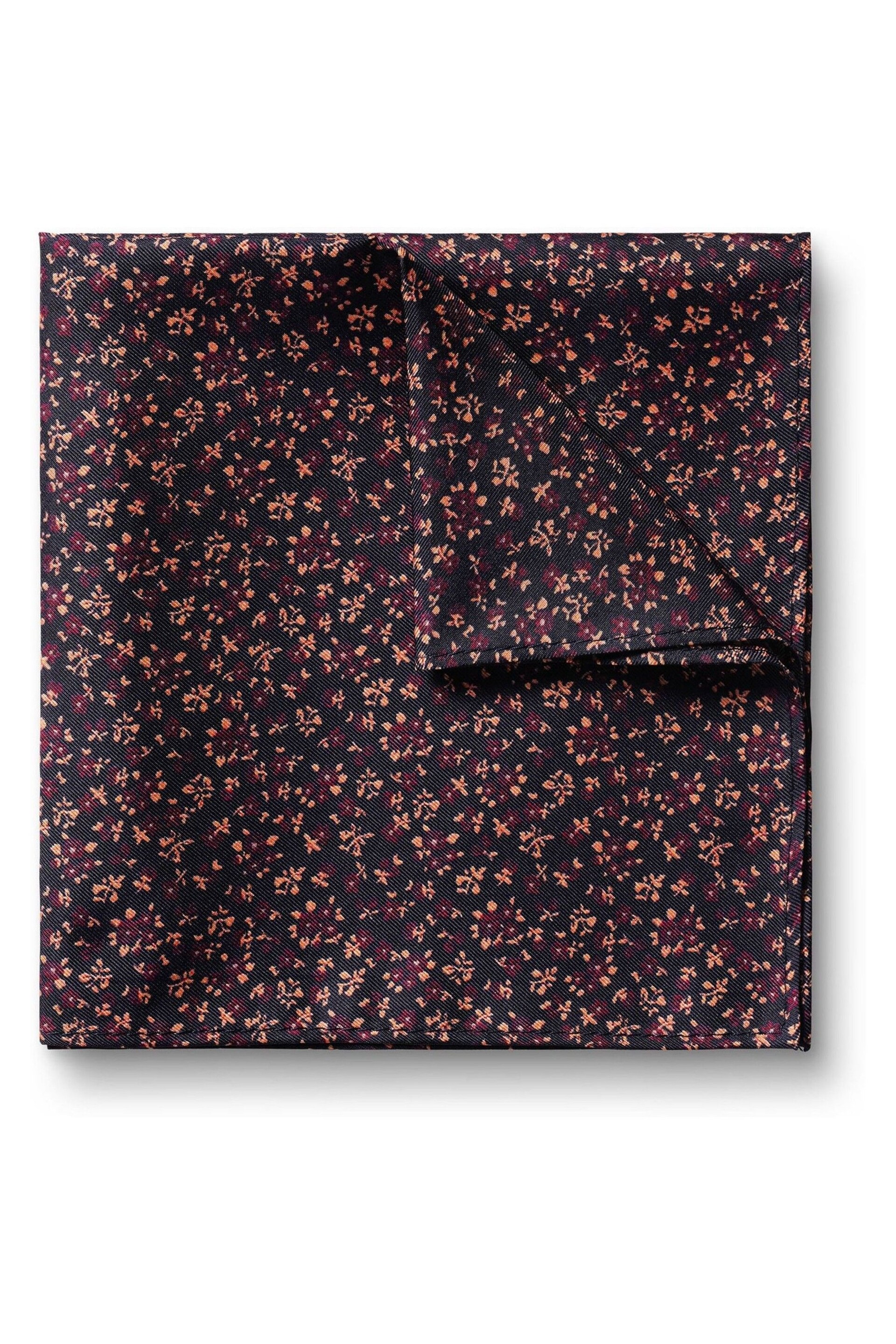 Charles Tyrwhitt Blue Floral Print Silk Pocket Square - Image 1 of 3