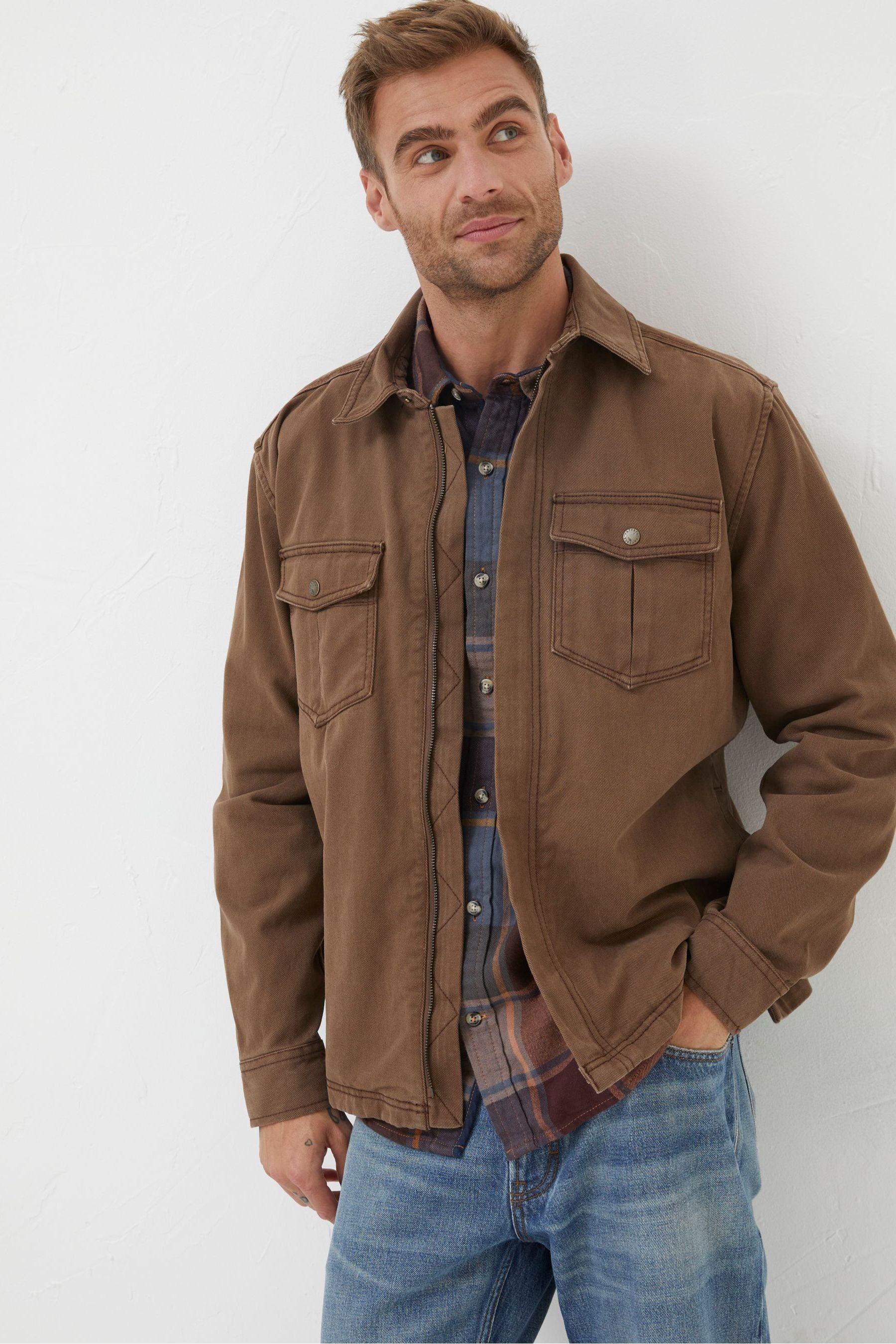 Zip up overshirt outlet