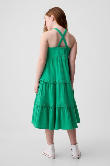Gap Green Floral Print Midi Dress (4-13yrs)
