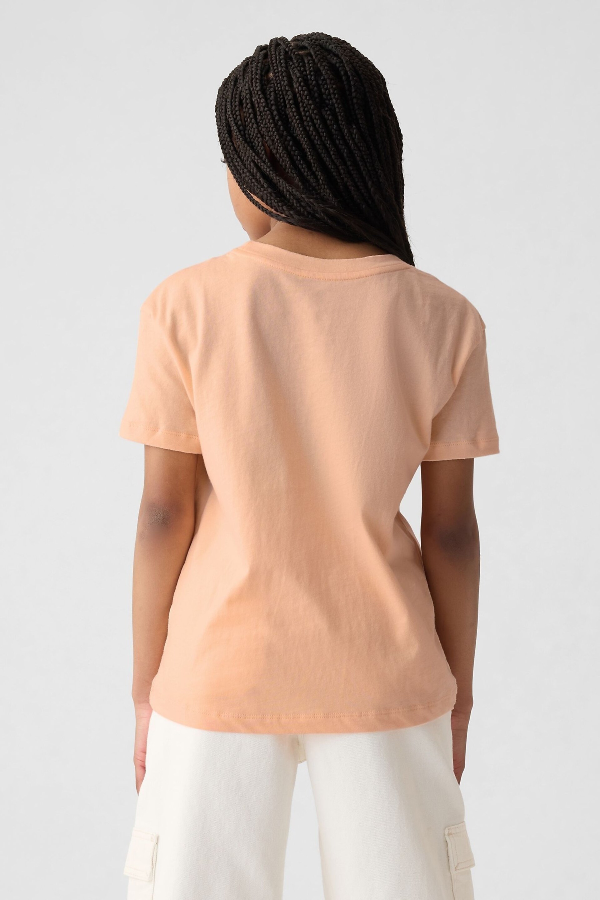 Gap Orange Flower Slogan Graphic Crew Neck Short Sleeve T-Shirt (4-13yrs) - Image 2 of 4