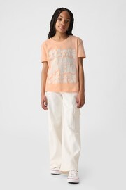 Gap Orange Flower Slogan Graphic Crew Neck Short Sleeve T-Shirt (4-13yrs) - Image 3 of 4