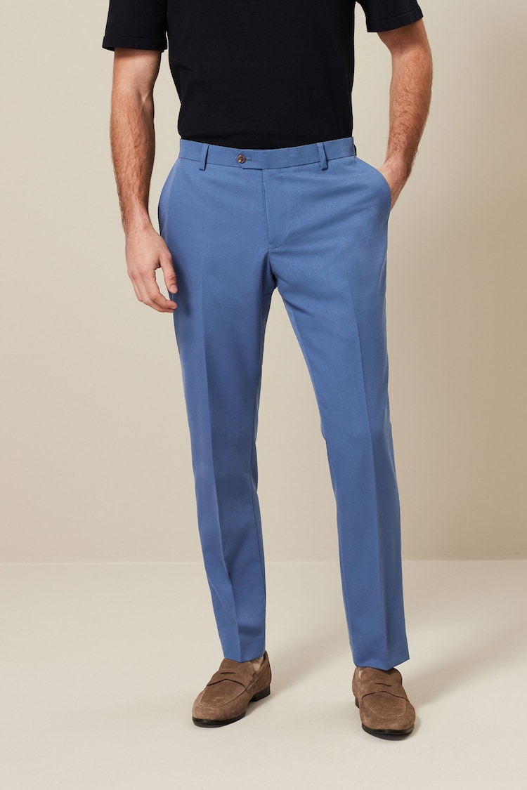 Cobalt Blue Slim Fit Motionflex Stretch Suit Trousers - Image 1 of 9