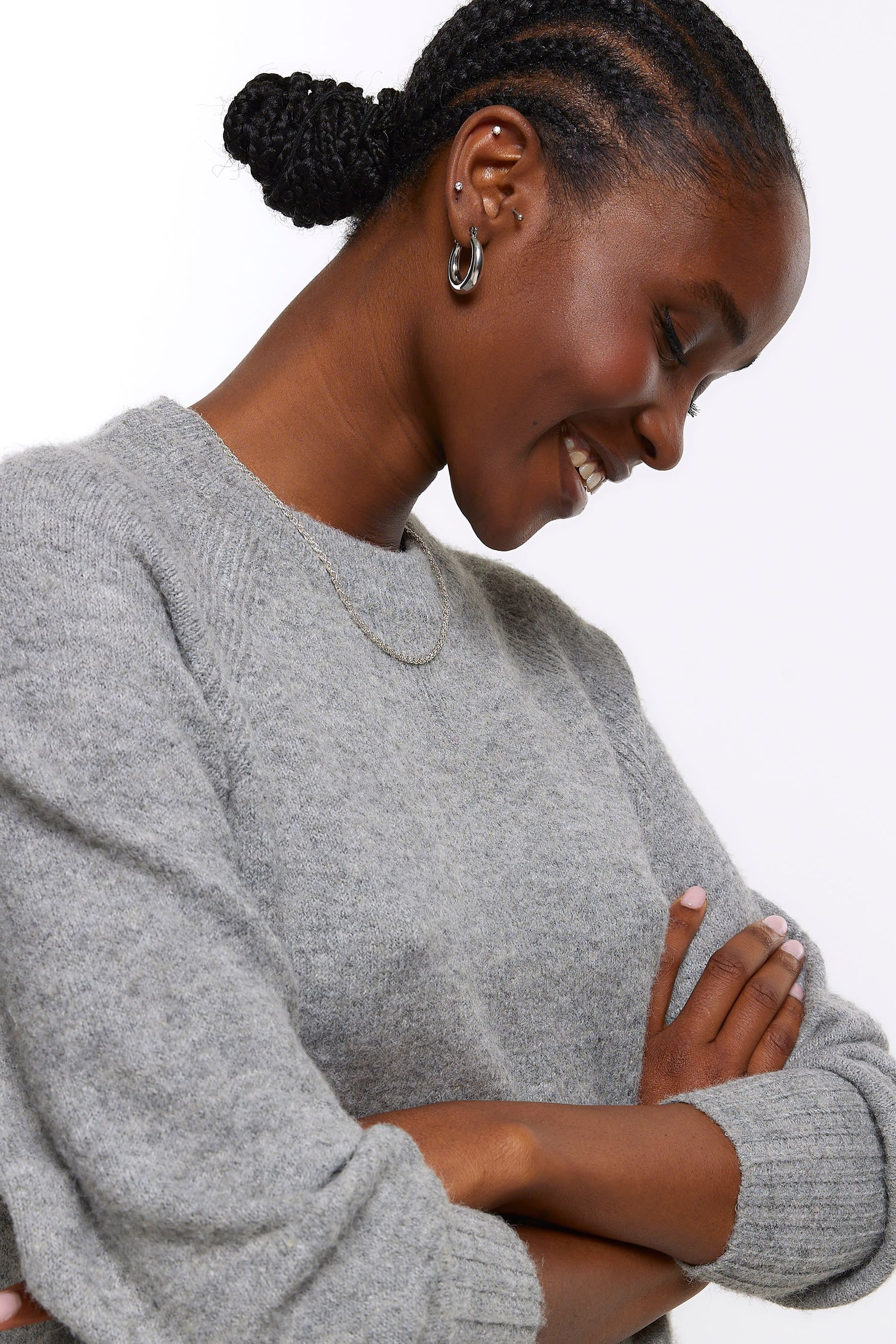 Buy River Island Grey Oversize Jumper from the Next UK online shop