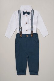 Little Gent Baby Mock Shirt Bodysuit and Braces Cotton Dungarees - Image 1 of 4