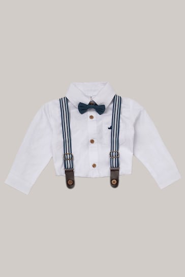Little Gent Baby Mock Shirt Bodysuit and Braces Cotton Dungarees