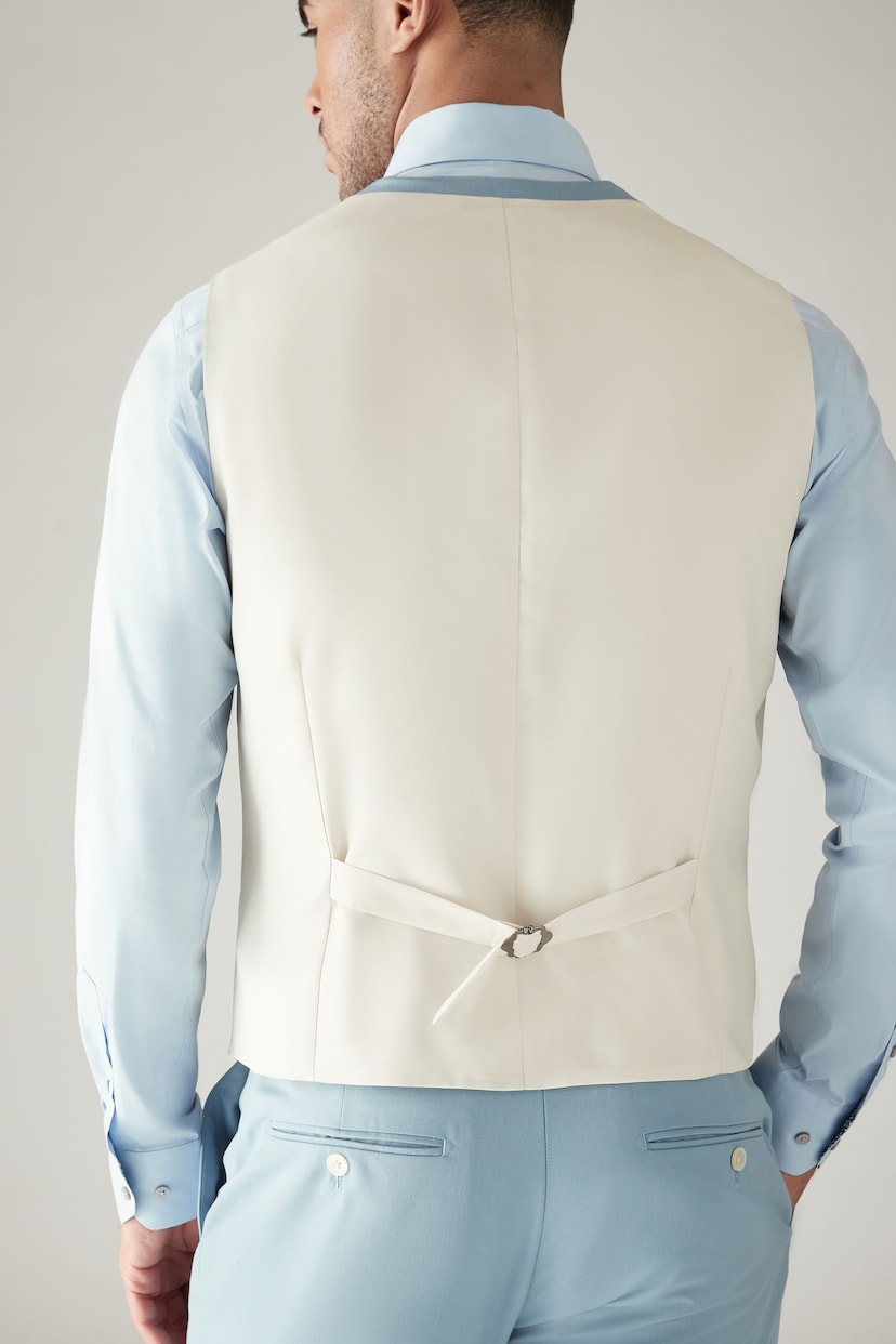 Light Blue Regular Fit Motionflex Stretch Waistcoat - Image 3 of 8