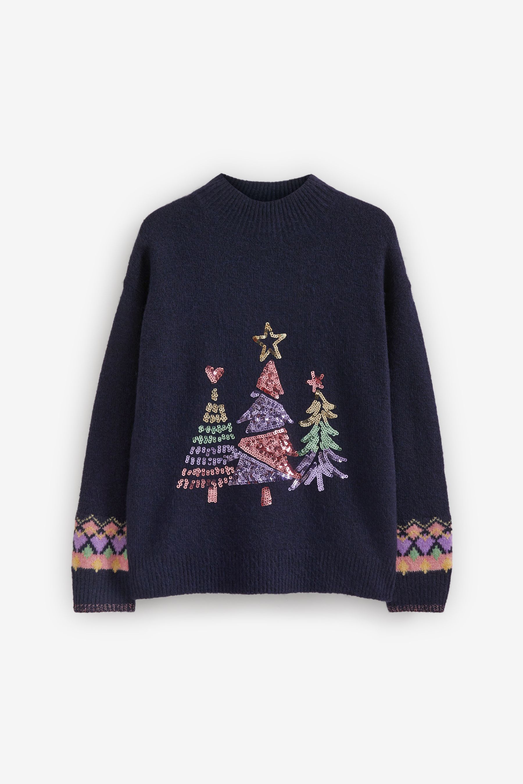 Ladies navy christmas jumper cheap