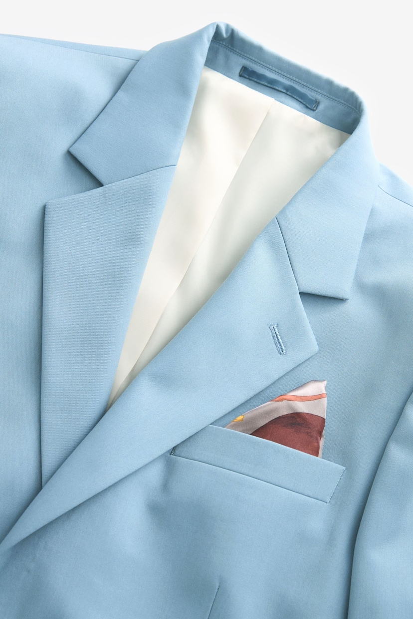 Light Blue Skinny Fit Motionflex Stretch Suit: Jacket - Image 9 of 12