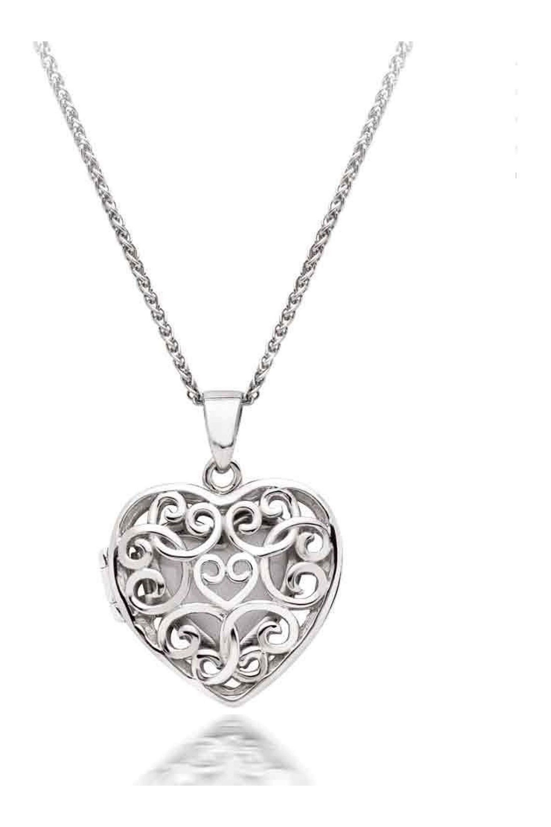 Beaverbrooks Sterling Silver Heart Locket Pendant