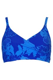 Pour Moi Blue Tropical Maui Underwired Non Padded Wrap Top - Image 5 of 6