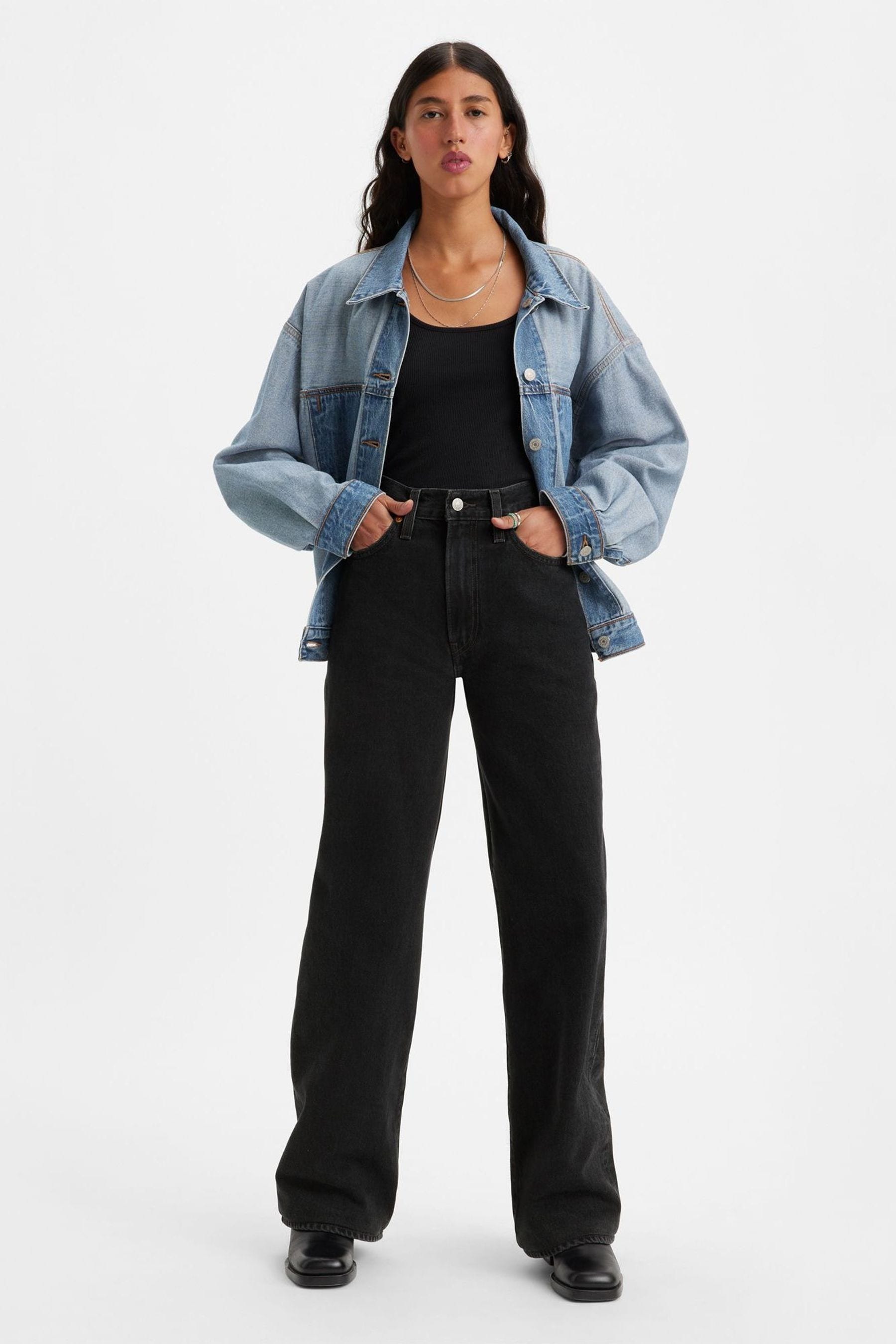 Buy Levi s Black Ribcage Wide Leg 100 Cotton Jeans from the Next UK online shop