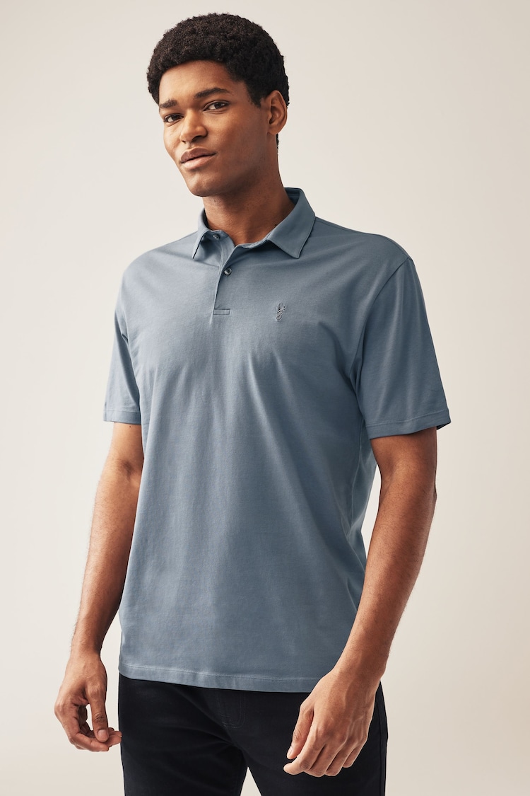 Navy/Light Neutral/Pink/Sage Green/Blue Regular Fit Regular Fit Short Sleeve Jersey Polo Shirts 5 Pack - Image 10 of 12