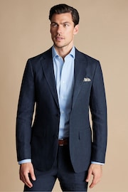Charles Tyrwhitt Blue Linen Slim Fit Jacket - Image 1 of 5