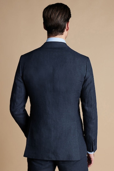 Charles Tyrwhitt Blue Linen Slim Fit Jacket