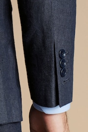 Charles Tyrwhitt Blue Linen Slim Fit Jacket - Image 4 of 5