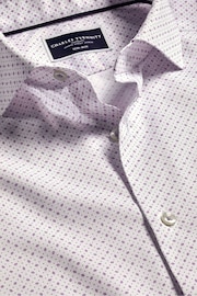 Charles Tyrwhitt Purple Diamond Non-iron Print Slim Fit 100% Cotton Shirt - Image 5 of 6