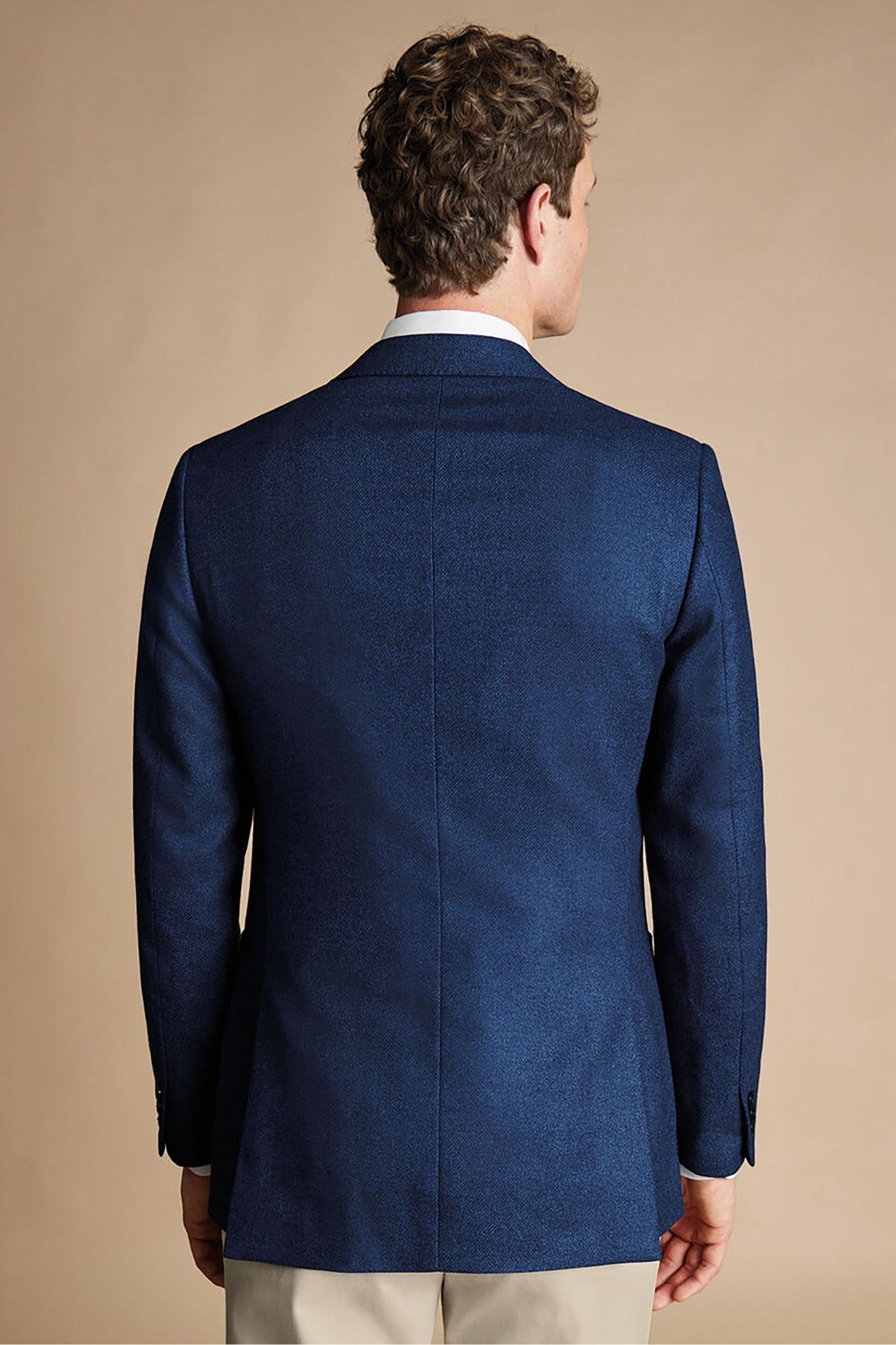 Charles Tyrwhitt Blue Twill Wool Silk Classic Fit Jacket - Image 2 of 5