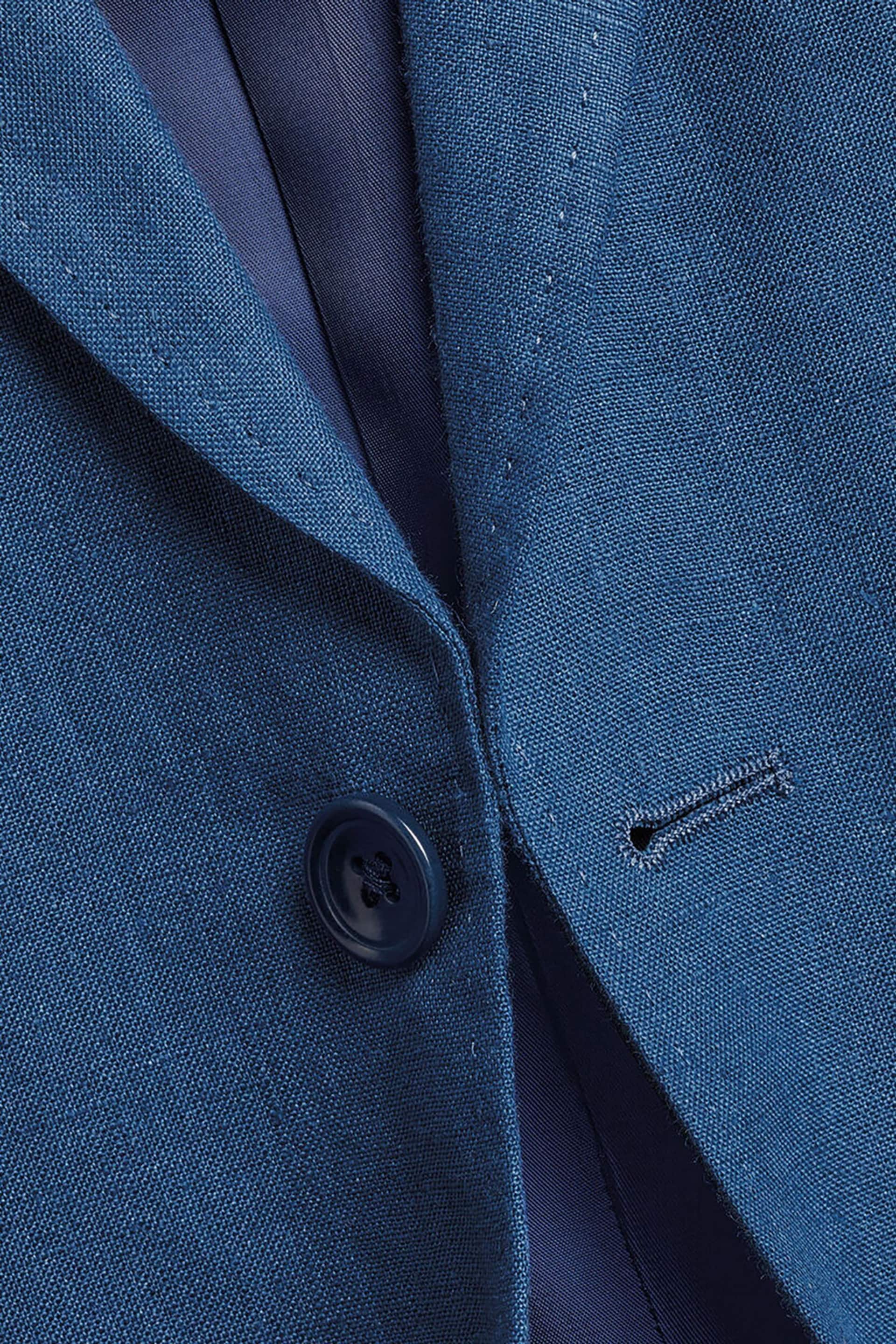 Charles Tyrwhitt Blue White Linen Classic Fit Jacket - Image 4 of 4