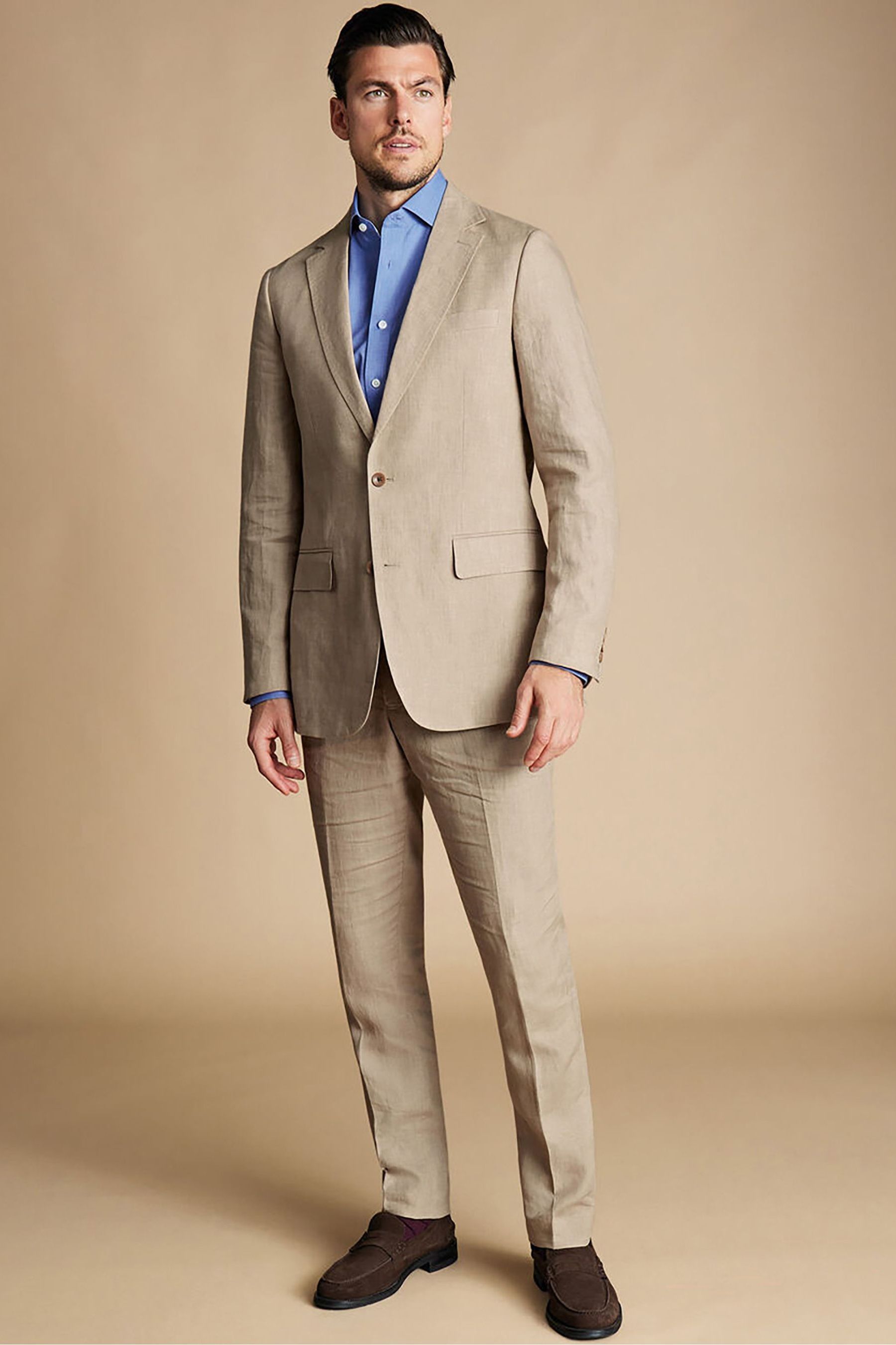 Charles tyrwhitt linen trousers clearance
