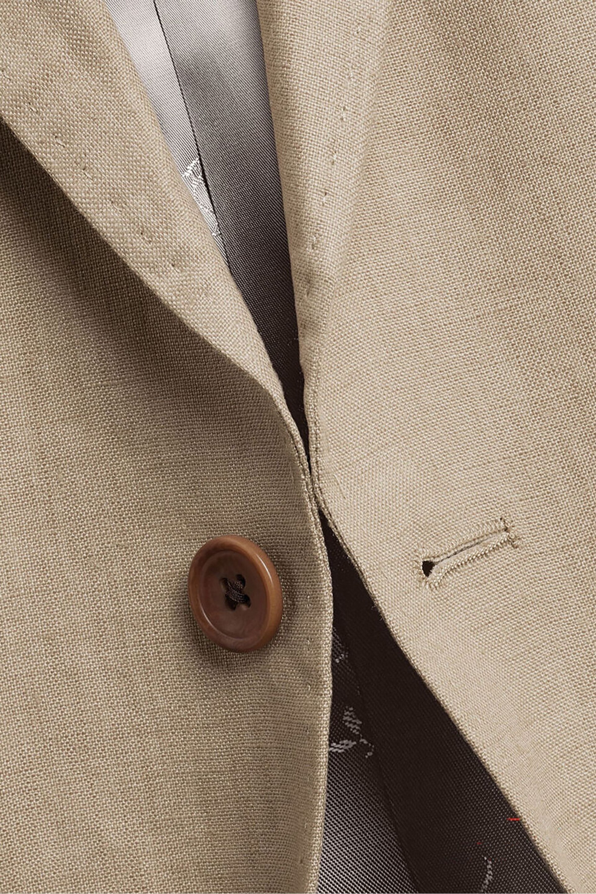 Charles Tyrwhitt Natural Linen Classic Fit Jacket - Image 4 of 4