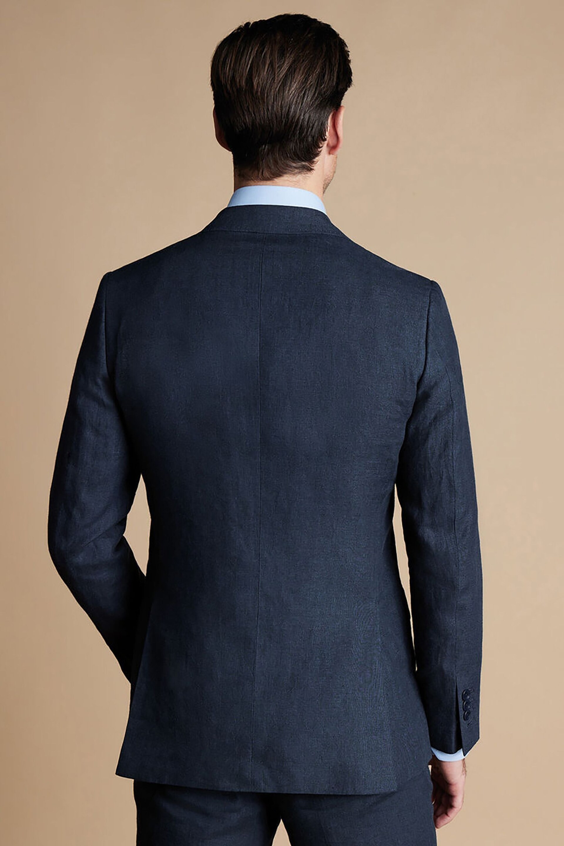 Charles Tyrwhitt Blue Linen Classic Fit Jacket - Image 3 of 5