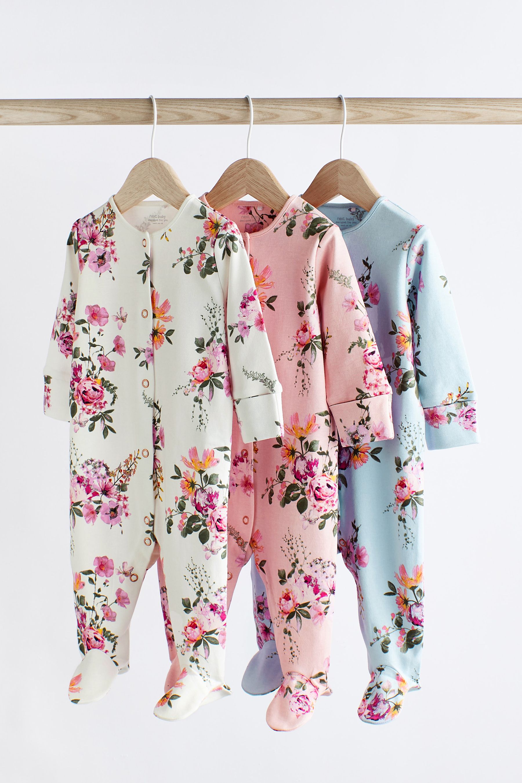Buy Pastel Character Baby Sleepsuit 3 Pack 0mths 2yrs from Next Luxembourg