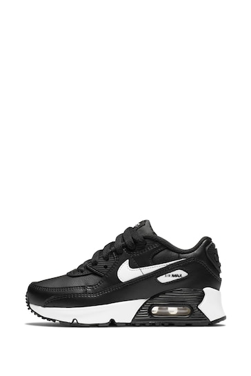 Nike Black/White Air Max 90 Junior Trainers