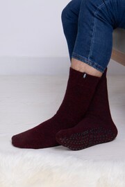 Totes Red Mens Premium Thermal Wool Blend Slipper Socks - Image 1 of 5