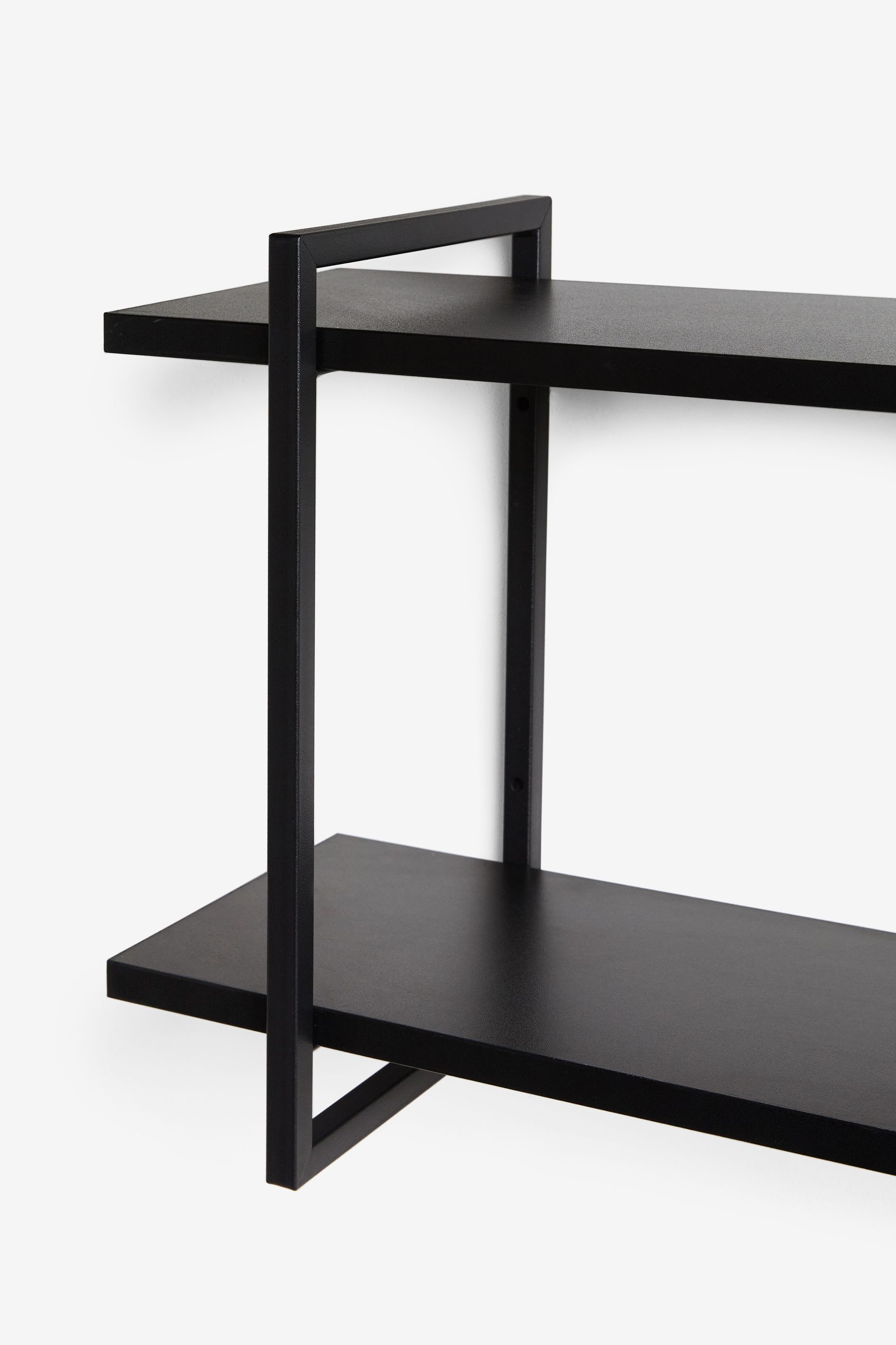 Buy Black Concrete Effect Two Tier Wall Shelves from the Next UK