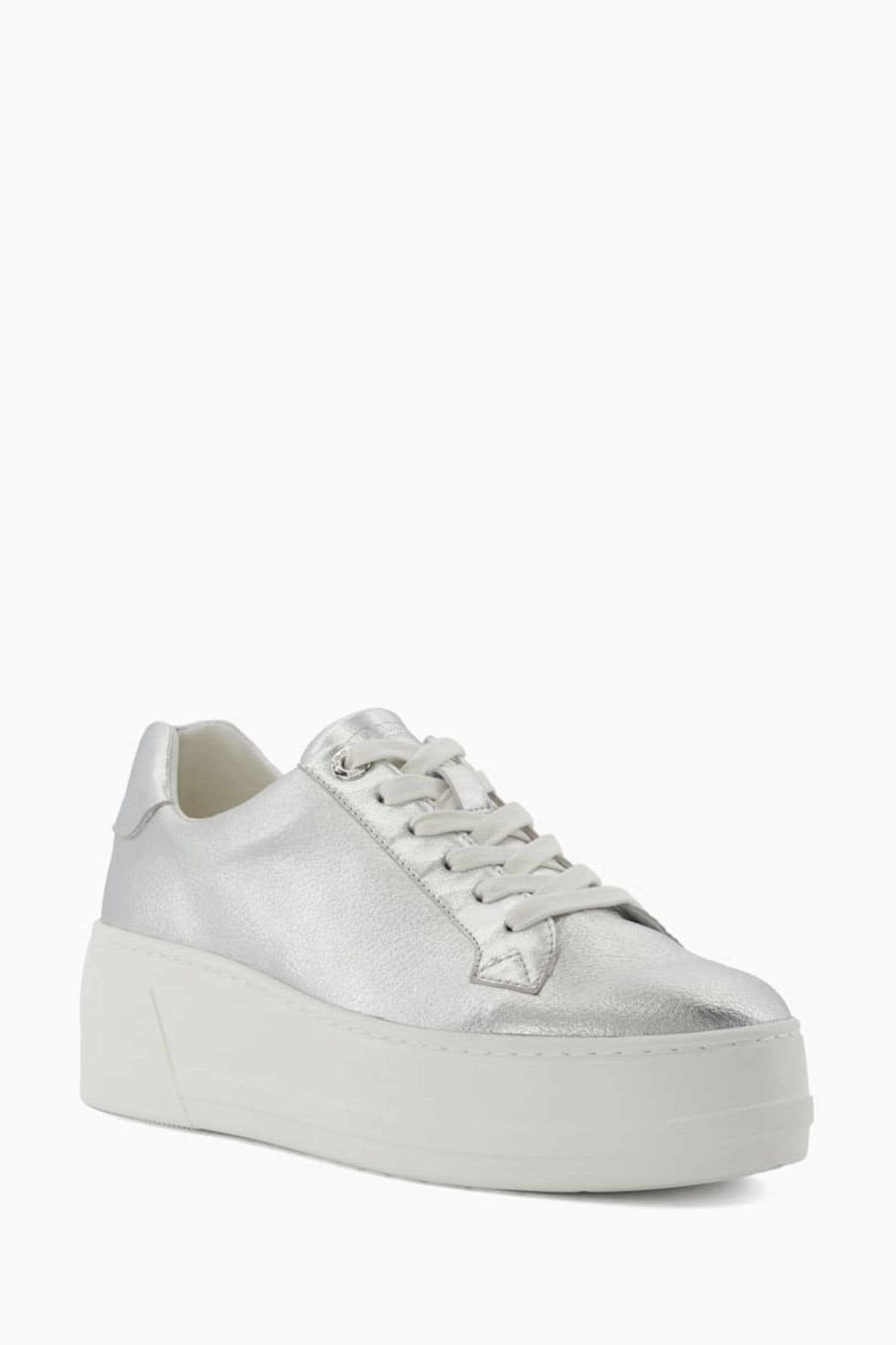 Dune London Silver Episode Flatform Sole Trainers