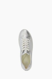 Dune London Silver Episode Leather Platform Trainers - Image 6 of 6