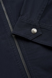 Navy Cotton Zip Up Shacket - Image 11 of 12