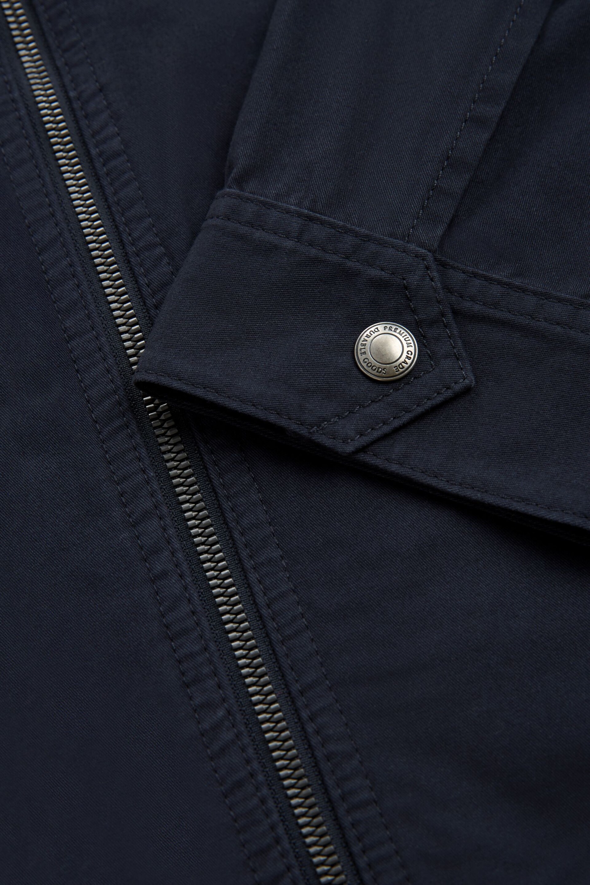 Navy Cotton Zip Up Shacket - Image 11 of 12