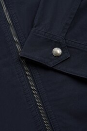 Navy Cotton Zip Up Shacket - Image 12 of 12