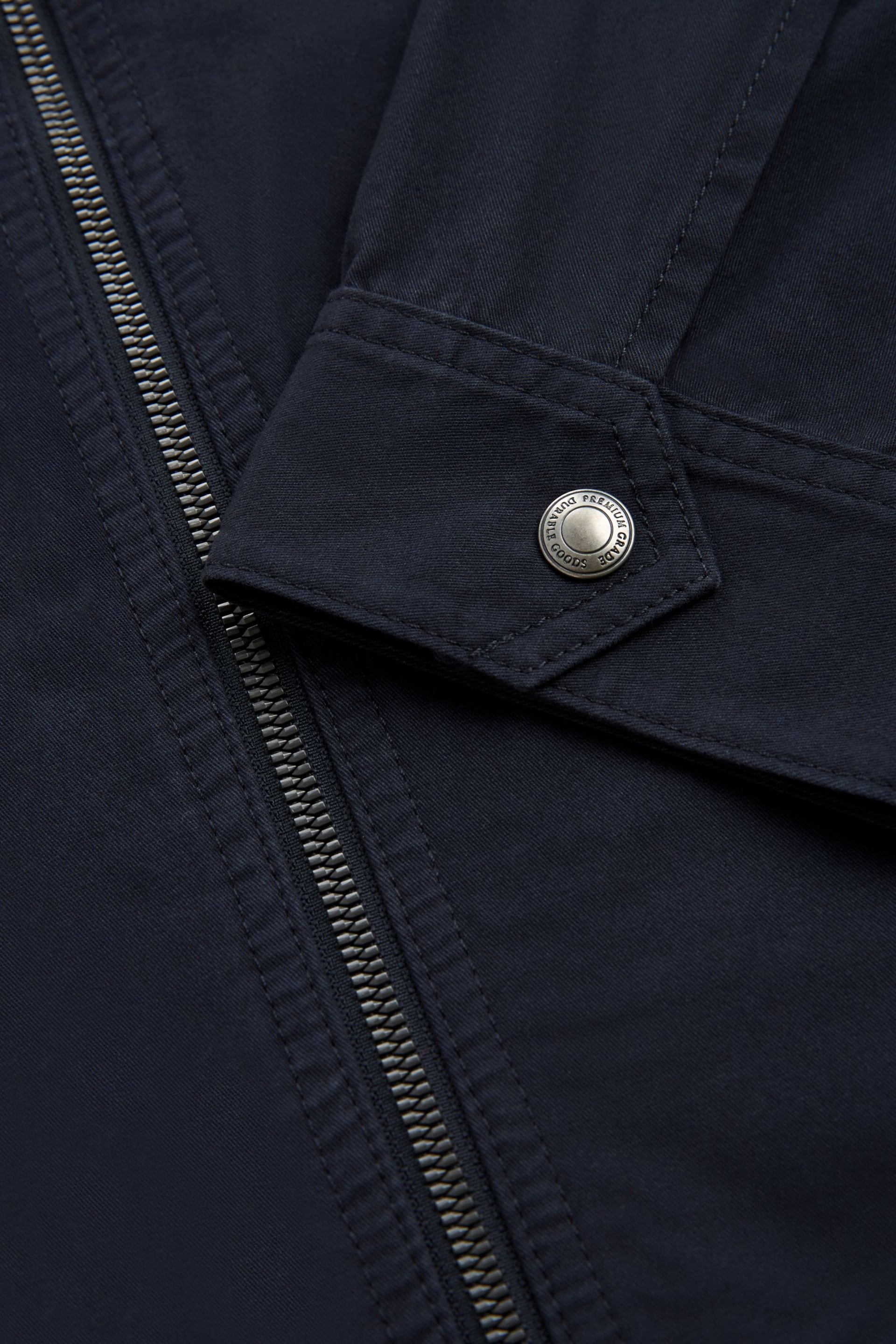 Navy Cotton Zip Up Shacket - Image 12 of 12