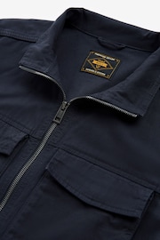 Navy Cotton Zip Up Shacket - Image 9 of 12