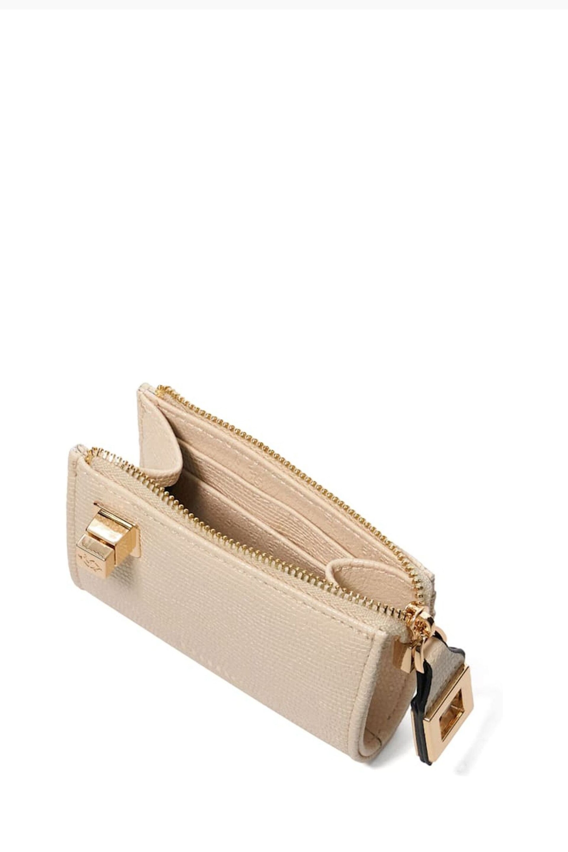 Dune London Cream Koined Turnlock Cardholder - Image 4 of 6