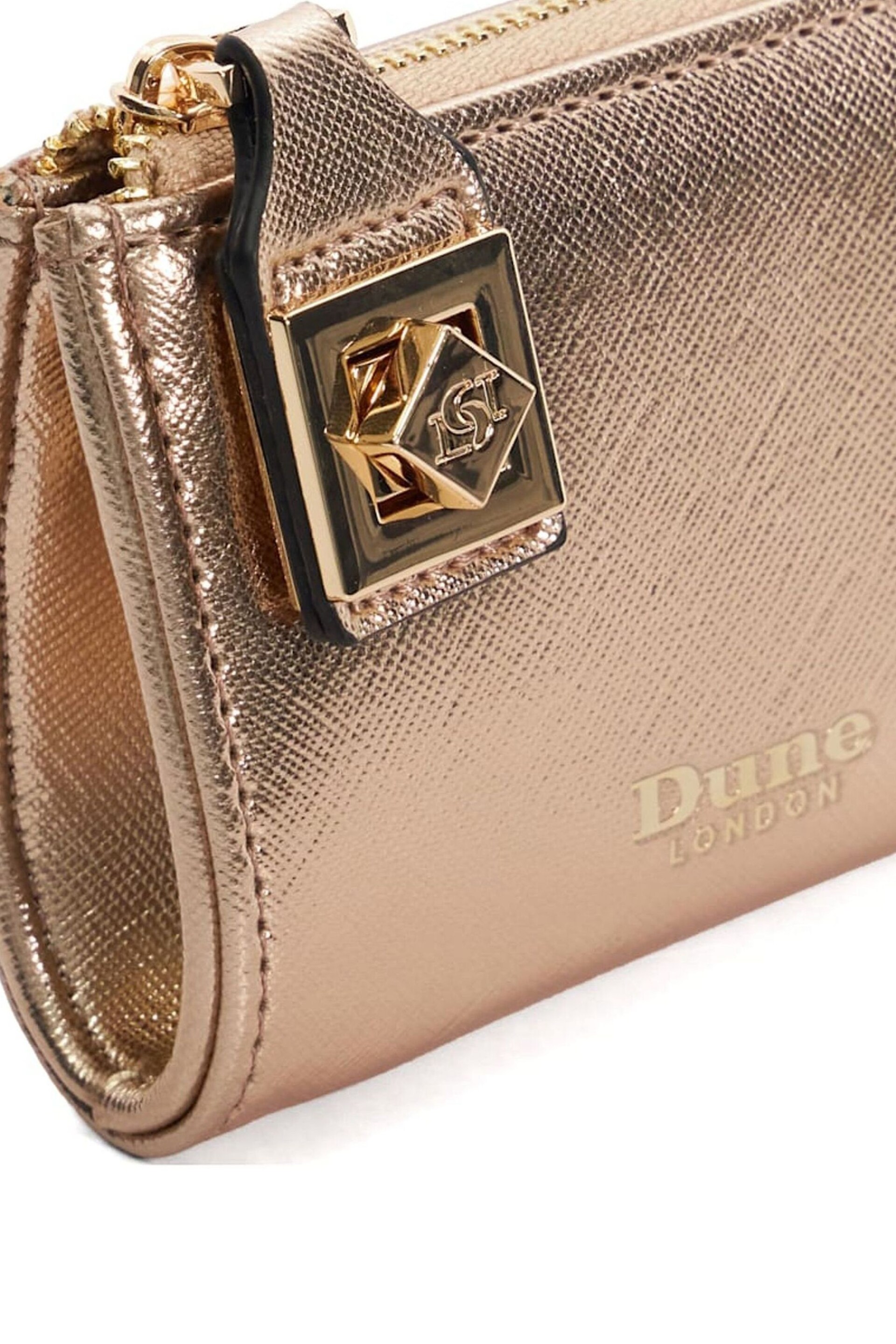 Dune London Gold Koined Turnlock Cardholder - Image 5 of 6