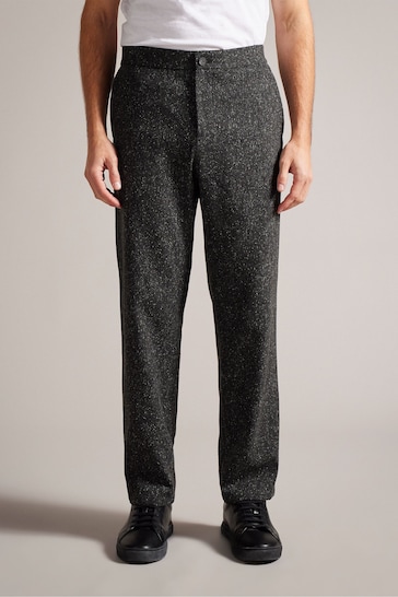 Ted Baker Grey Wide Fit Lopus Wool Rich Trousers
