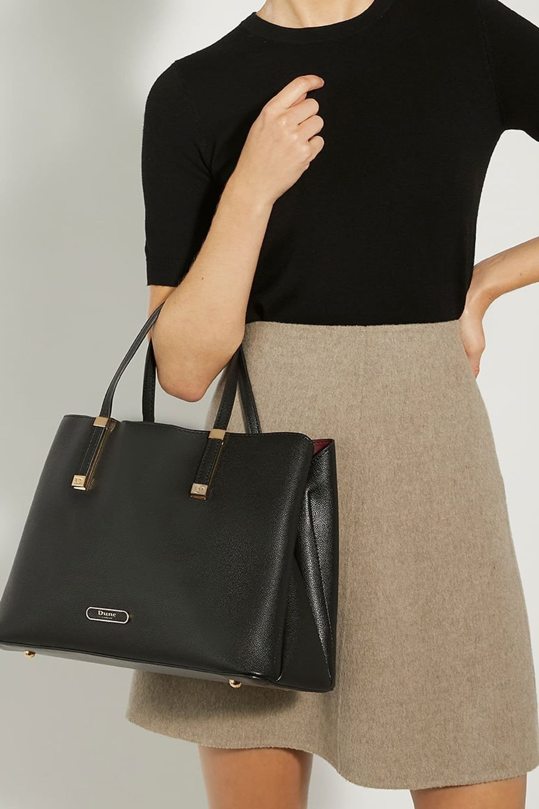 Buy Dune London Black Dorry Large Unlined Tote Bag from Next Canada