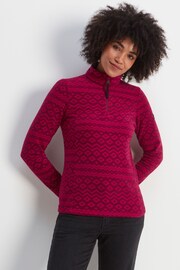 Tog 24 Pink Shepley Zip Neck Fairisle Pattern Fleece - Image 1 of 7