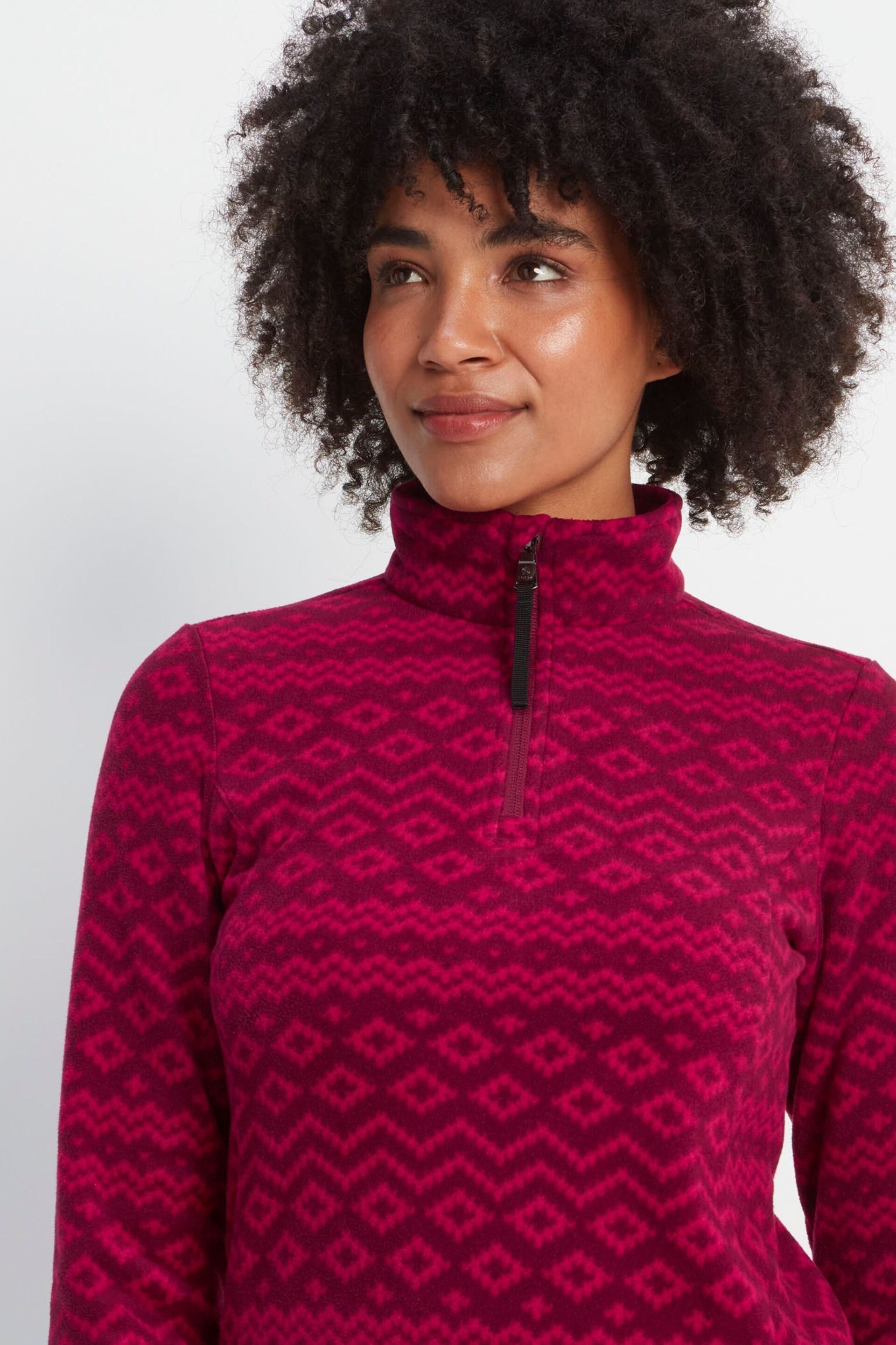 Tog 24 Pink Shepley Zip Neck Fairisle Pattern Fleece - Image 6 of 7