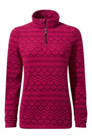 Tog 24 Pink Shepley Zip Neck Fairisle Pattern Fleece - Image 7 of 7