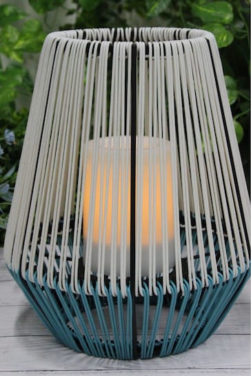 Callow Black Outdoor Solar Rattan Effect Lantern Light with LED Candle