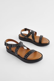Black Forever Comfort® Flatform Strappy Sandals - Image 3 of 9